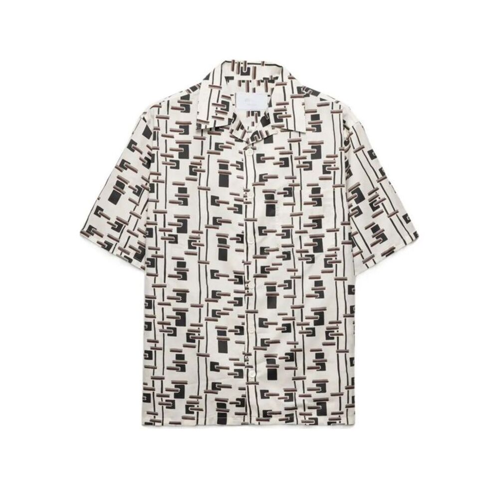 Printed Cotton Blend Bowling Shirt Women